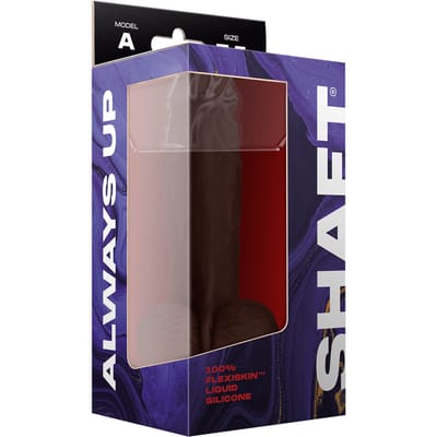 Shaft Model A 7.5 inch Liquid siliconen dildo met Balls Mahogany - Zwart - 20.5 cm