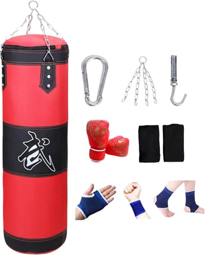 Bokszak - Stootzak Trainingsbal - Thuis Fitness - Installatievrij - 80 cm - Rood