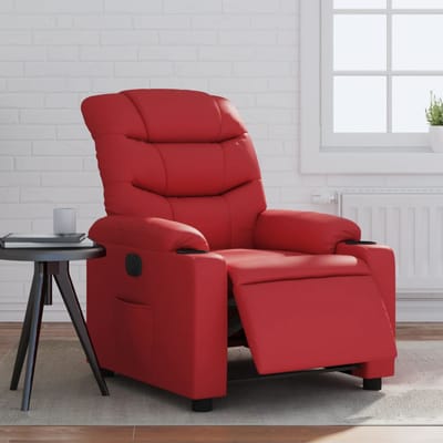 vidaXL - Fauteuil - verstelbaar - elektrisch - kunstleer - rood