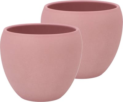 DK Design Bloempot/plantenpot - 2x - Vinci - lichtroze mat - voor kamerplant - D19 x H22 cm