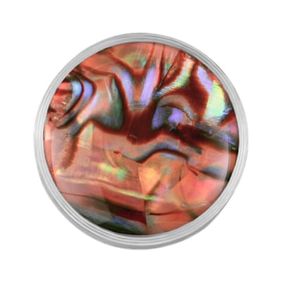 Quiges RVS Schroefsysteem Ring met Zirkonia Rosékleurig Mat 17mm met Verwisselbare Parelmoer Rood Schelp 12mm Mini Munt