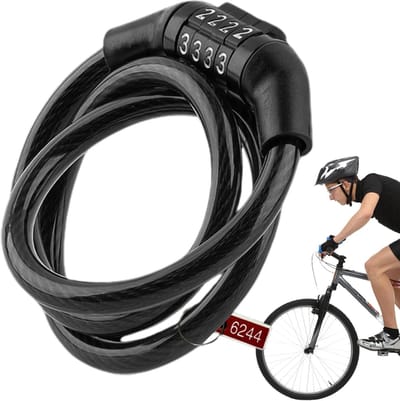 Fiets Cijferslot - Kabelslot Scooter - Diefstal Beveiligen - 10.000 Combinaties - 10.8 cm - Zwart