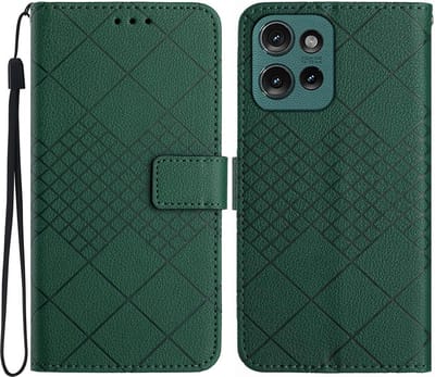 Coverup Hoesje - Geschikt voor Motorola Edge 50 Neo Hoesje - Coverup Rhombus Book Case - Groen