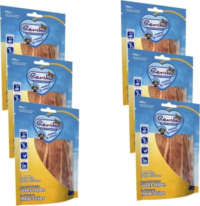 Renske Vleesrepen 100 g - Hondensnacks - 6 x Kip&Groente