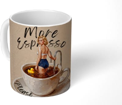Mok - Koffiemok - More espresso - Koffie - Eend - Mokken - 350 ML - Beker - Koffiemokken - Theemok