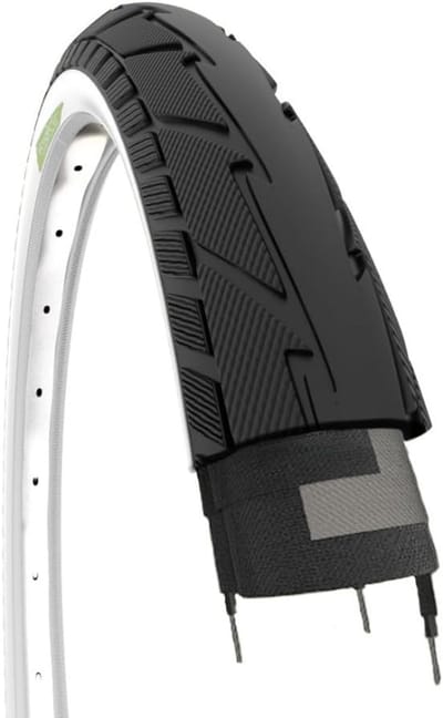 Fietsband Slick - Stadsfietsband Trekkingband - Fietsen Onderhoud - Rubberen Constructie - 26 x 175 (47-559) - Wit Zwart