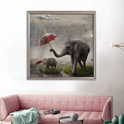 Diamants éléphant image de strass diamant mosaïque animaux point de croix diamant broderie 30x30CM black