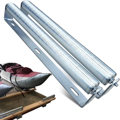 Gegalvaniseerde Stalen Rollen - Transportrollen met Beugel - Materiaalbehandeling Stroomlijnen - Veerbelast Ontwerp - 15 inch lengte - Zilverkleurig