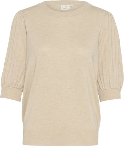 Kaffe KAlone Knit Pullover 1/2 SL Dames Trui - Feather Gray Melange