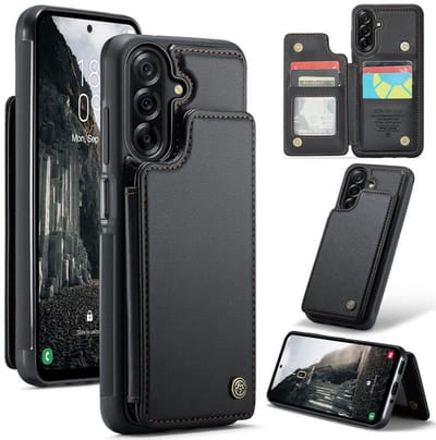 Luxe Portemonnee Backcover met Anti-RFID kaarthouders voor Galaxy A37 _ Zwart