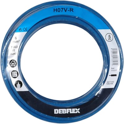 Elektrische kabel - Stroomkabel draad - Stroomcircuits bouwen - Enkele koperen streng - 5 meter - Blauw