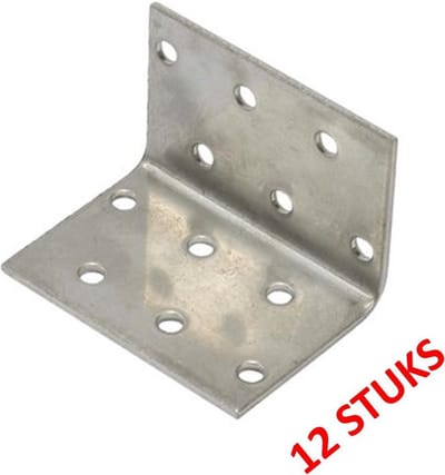 WAELBERS verbindingshoek | verzinkt | 40 x 40 x 60 mm | 2 mm dik | 12 STUKS