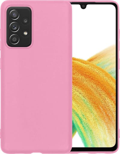 Hoesje - Geschikt voor Samsung Galaxy A33 - Sterk & Shockproof - Siliconen Case - Hoes Cover - Telefoonhoes - Lichtroze