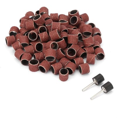 Dailygoods - Schuurpapier set - 12 mm schuurpapier - Slijpbit en trommeldoorns - 2 stuks en 100 stuks - Perfect voor Dremel en elektrisch gereedschap...