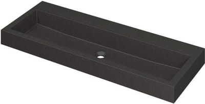 INK Momento Wastafel Quartz Zonder Kraangat - 1200x450x90 mm - Quartz Zwart