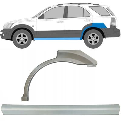 Reparatiepaneel dorpel + achterspatbord voor Kia Sorento 2002-2009 / Links / Set