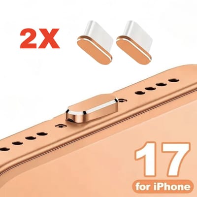 Togadget Anti-Stof Plug USB-C – Stofbescherming voor Smartphone Oplaadpoort – Aluminium Dust Plug – Geschikt voor iPhone 15 / 16 / 17 en USB-C Telefoons – Samsung Xiaomi Huawei Oppo – Set van 2 - goud