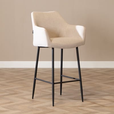 Bronx71® Scandinavische barkruk Niklas gerecyclede stof beige 78 cm - barstoel