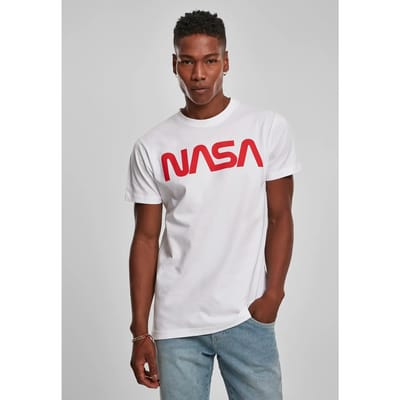 Mister Tee NASA - NASA Worm Heren T-shirt - XS - Wit