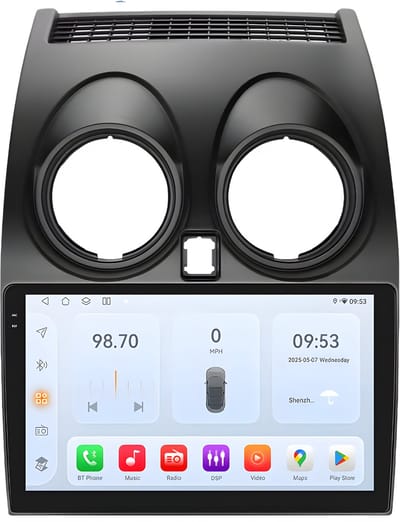 Autoradio met bluetooth - Carplay - Voor Nissan Qashqai J10 (2006-2013) - Geschikt voor Apple en Android - Stereo - Navigatie - Navigatiesysteem auto - 3GB 32GB