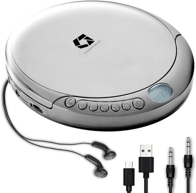 Draagbare Cd Speler - Muziek Speler - Muziek Luisteren Onderweg - 60 Sec Anti Skip - 16.7 cm - Zilver
