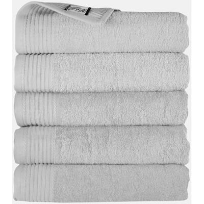 The One Towelling Badhanddoek - 70x140 cm - 5 stuks - Hotelkwaliteit - 450 g/m² - 100% Gekamd katoen - Licht grijs