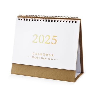 Dailygoods- Bureaukalender 2024-2025 - Staande Flip-Kalender - 19x16x8cm - 18 Maanden - Voor School/Kantoor - Papier