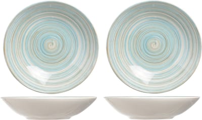 4x stuks rond diep borden Turbolino blauw 21 cm - Soepborden/pastaborden