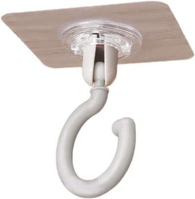 Zes stuks zelfklevende haken voor plafond, stansvrije kleefhaken zonder boren voor kledingkast, keuken en badkamer