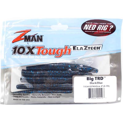Zman Soft Lure Big TRD 4 Inch 6/Pack Zwart Blauwe Flake (4103)