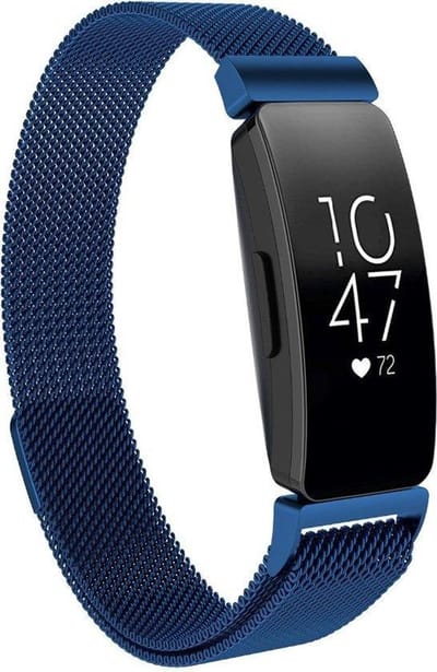 KELERINO. Milanees bandje geschikt voor Fitbit Inspire (HR) - Blauw - Small