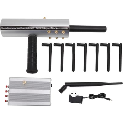 Metal Hunter Machine Argent Profondeur 25m avec 8 Antennes Portée 1200m Détecteur de Métaux pour Extérieur