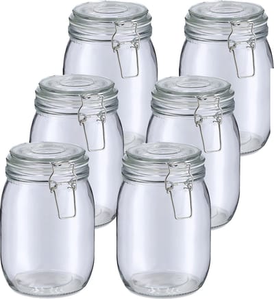 Zeller Voorraadpot/bewaarpot Alfie - 10x - 1L - glas - beugelsluiting - D11 x H17 cm