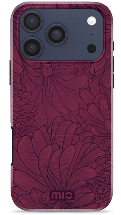 MIO Hoesje Geschikt voor Apple iPhone 17 Pro Max - Compatibel met MagSafe / Qi2 - Hard Shell Back Cover Case Berry Blooms