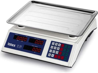 Imtex Marktweegschaal - Horeca Weegschaal - Digitale Prijs Weegschaal - 5G tot 40KG - Oplaadbare Accu