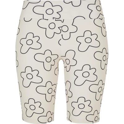 Urban Classics - High Waist All Over Print Tech Korte cycle broek - 4XL - Creme