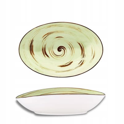 Wilmax Ovale Slakom Pistache Porselein 30cm - ColorBoom Collectie