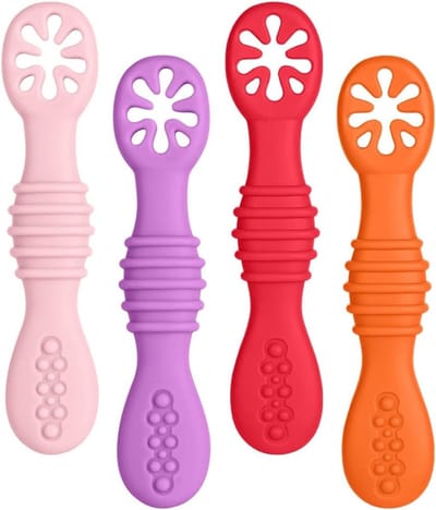 Training Lepels voor Baby's en Kinderen - Ideaal voor Tandjes en Eerste Eetervaringen, Aanbevolen door Voedingsdeskundigen (Kleur 4)