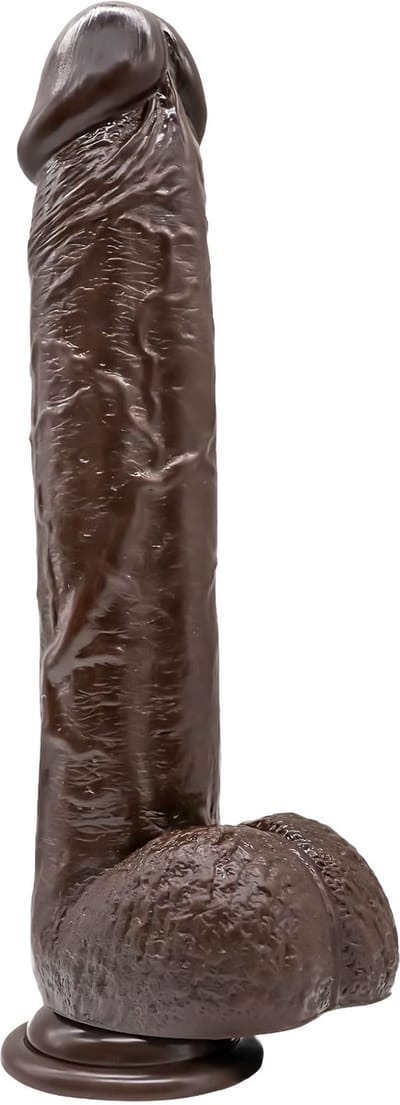 JustFun Dildo XXL - 28 CM - Sex Toys voor Mannen & Vrouwen - BBC - Realistische Dildo met Zuignap - Bruin