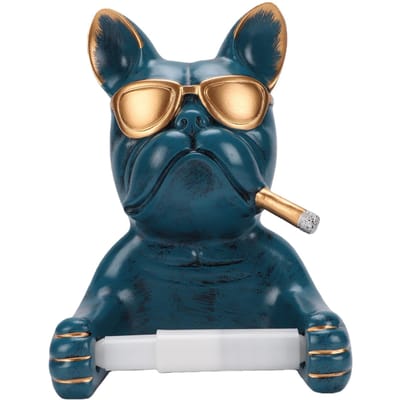 Franse Bulldog Toiletrolhouder Wandmontage Grappige Hond Toiletrolhouder Badkamer Decoratie black