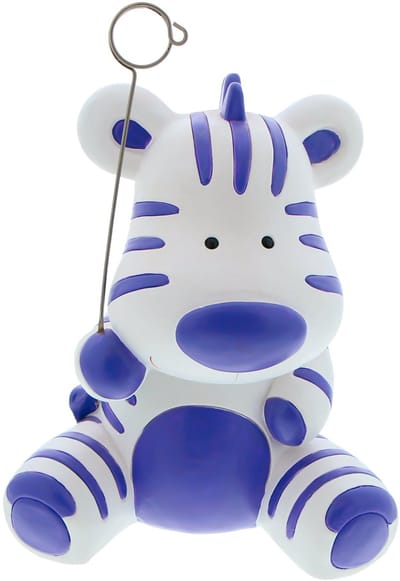 Zebra Punda spaarpot met fotoclip paars-wit