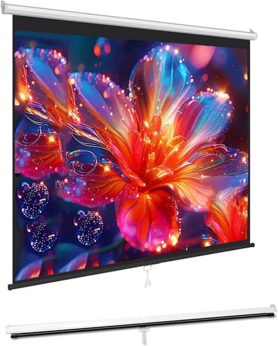 Projectorscherm Intrekbaar - Filmscherm Buiten - Thuisbioscoop Creëren - Kreukvrij PVC - 72 Inch - Wit