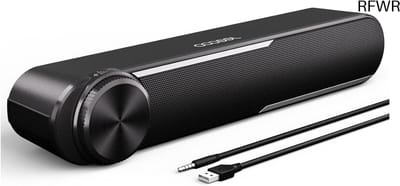 RFWR® USB Powered PC Soundbar met 3,5 mm Aux-ingang voor Desktop en Laptop