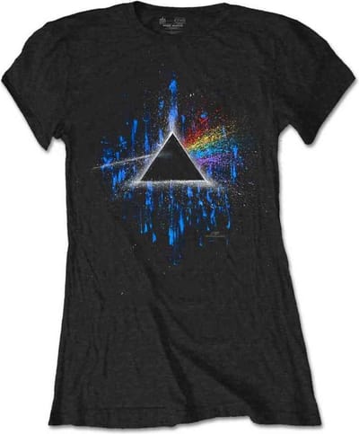 Pink Floyd - Dark Side Of The Moon Blue Splatter Dames T-shirt - S - Zwart