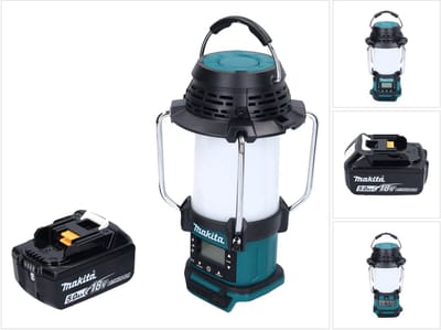 Makita DMR 055 T1 accu-radio 18 V FM met lantaarn 360° zaklamp + 1x accu 5,0 Ah - zonder oplader
