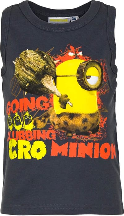 Minions Shirt - Mouwloos - Antraciet - Maat 98