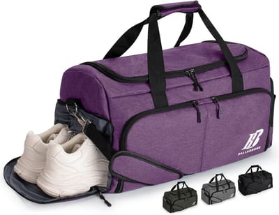 SnelShoppen - 42L Sporttas Reistas voor Mannen en Vrouwen met Schoencompartiment & Natvak Waterdichte Fitness Tas voor Gym, Yoga, Weekend en Reis (Paa