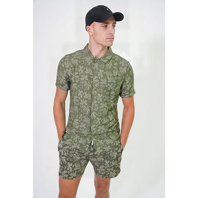 Kultivate St Paraiso Four Leaf Clover Maat: XS | Casual Overhemden Outlet | Heren | Groen