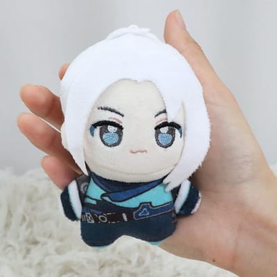 10 cm Nieuw Spel Valorant Jett Pluche Speelgoed Hoge Kwaliteit Figuur Speelgoed Cartoon Spel Anime Cosplay Speelgoed Lichaam Piepend Pluche Hangers 10cm white