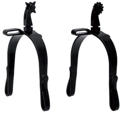 Hispano Hipica Country Black Oxide Coating Long Straight Neck Sporen Zwart